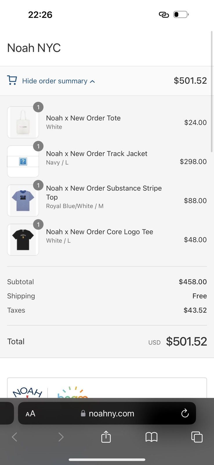 Noah New Order Track Jacket Size US L / EU 52-54 / 3 - 7 Thumbnail