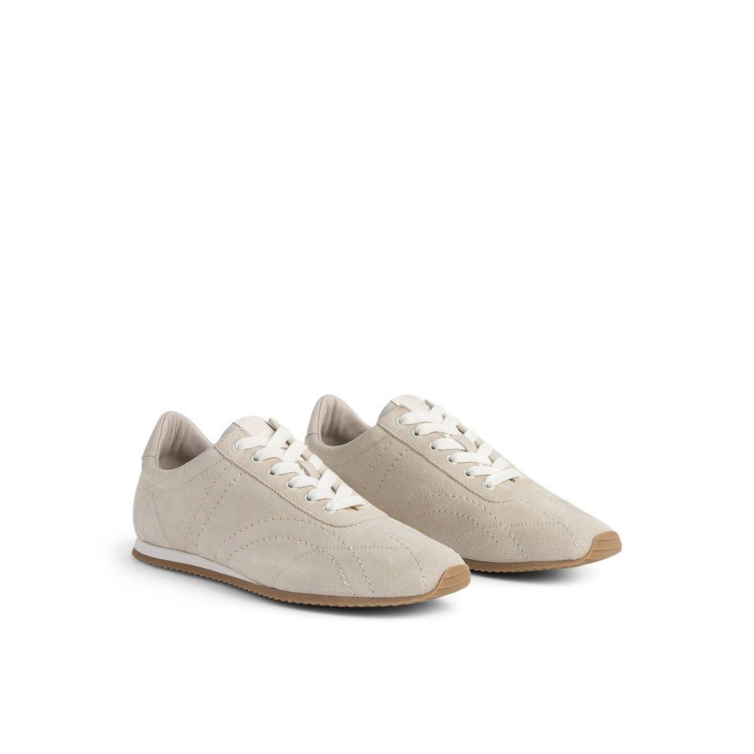 TOTEME Flex Stone Beige Suede Sneakers New & Authentic (Wome