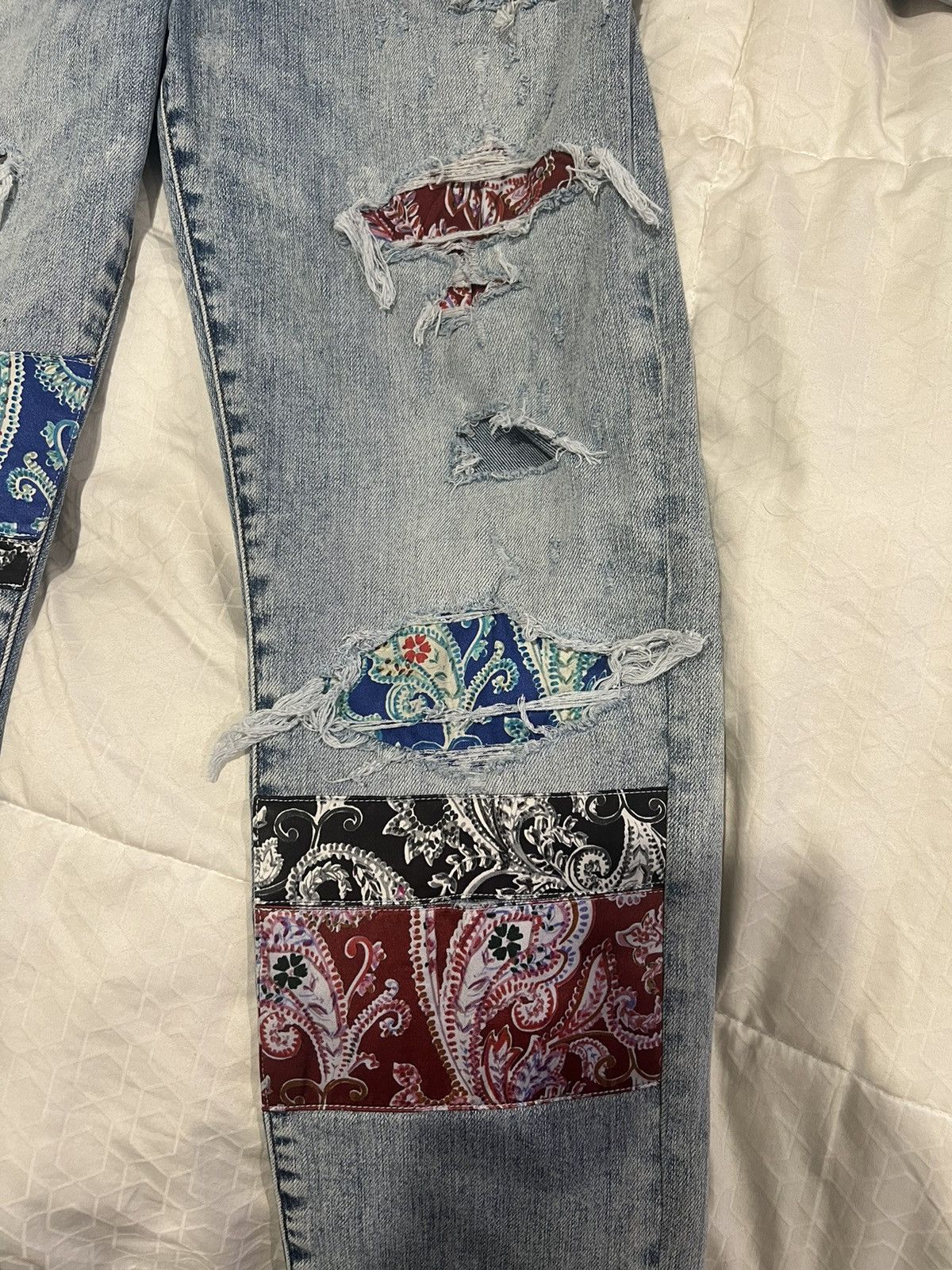 Amiri Amiri Paisley Patch jeans multi color blue Size US 34 / EU 50 - 6 Thumbnail