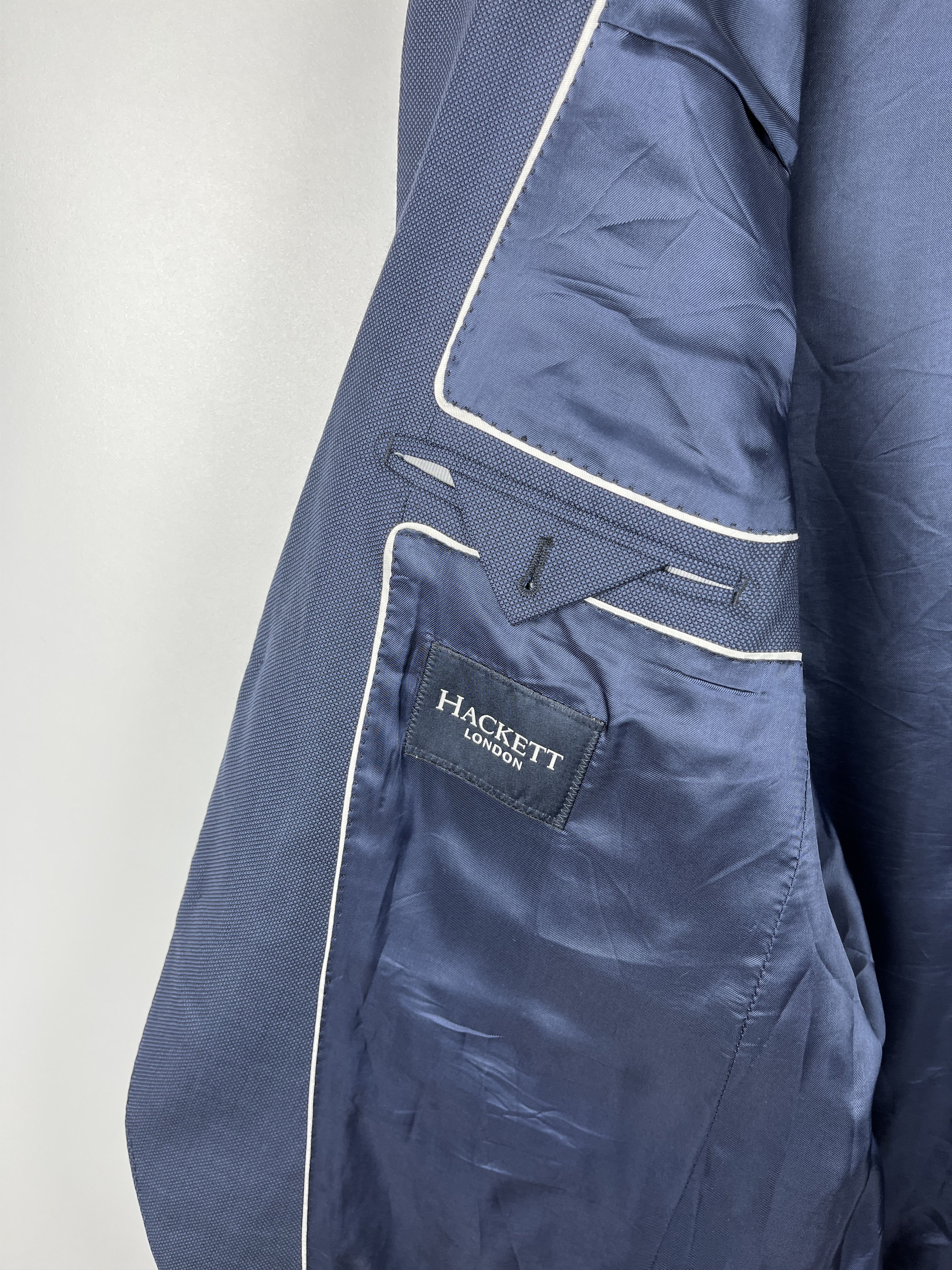 Hackett Hackett London Indigo Birdseye Wool Blazer Jacket Size 46R - 10 Thumbnail