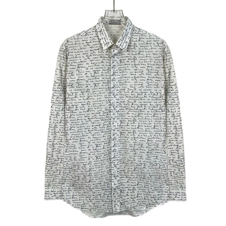 Dior Dior Size 37 White logo cursive full print cotton lapel lon Size US XXS / EU 40 - 1 Thumbnail