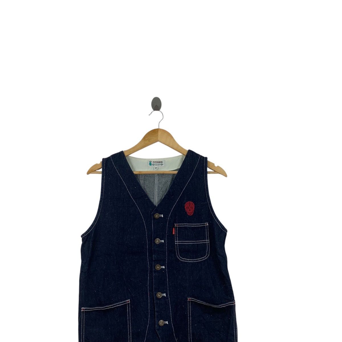 Other TITICACA SKULL BONES Embroidered Denim Jeans Vest Jacket Size M / US 6-8 / IT 42-44 - 2 Thumbnail