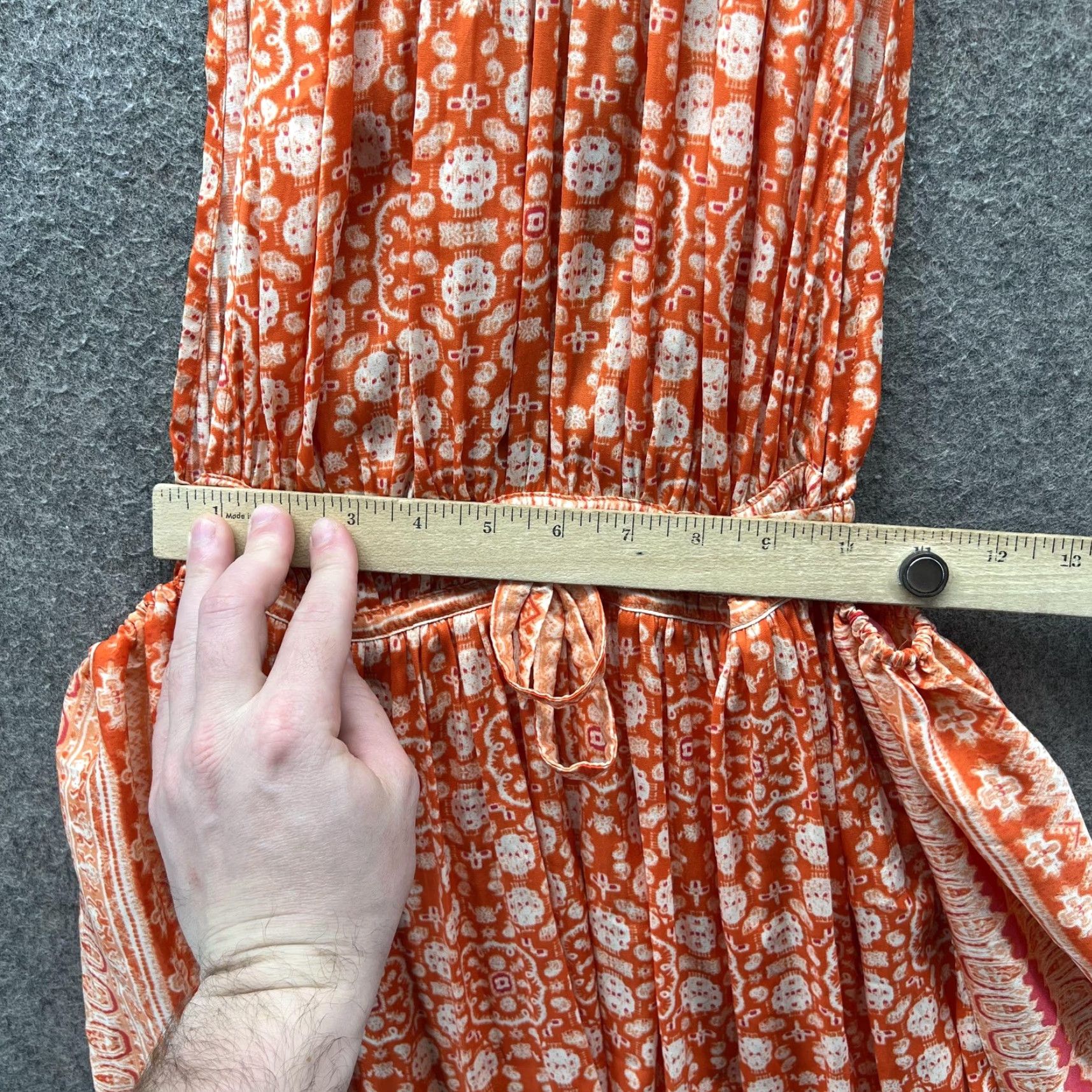 Free People Free People Dress Womens Small Orange Floral Halter Mini Sundress Boho Belted Size S / US 4 / IT 40 - 3 Thumbnail
