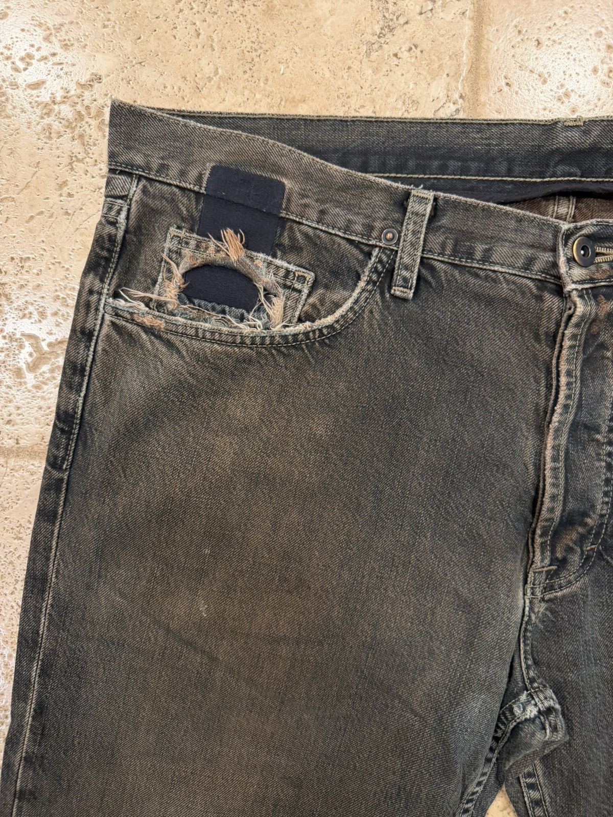 Rick Owens Slab Burnt Dust Brown 2005 Denim Jeans