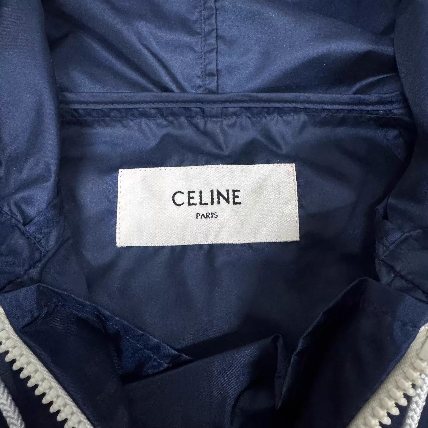 Celine Celine Navy Blue Logo Half-Zip Hooded Jacket 36 Size XS / US 0-2 / IT 36-38 - 6 Thumbnail