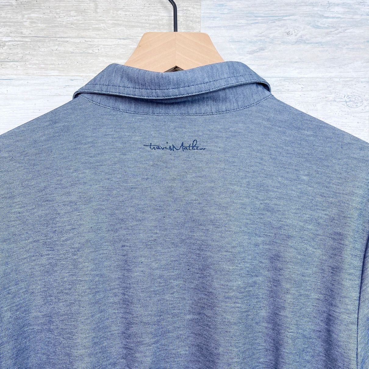 TravisMathew Travis Mathew Pique Performance Polo Shirt Blue Pima Slim L Size US L / EU 52-54 / 3 - 4 Thumbnail
