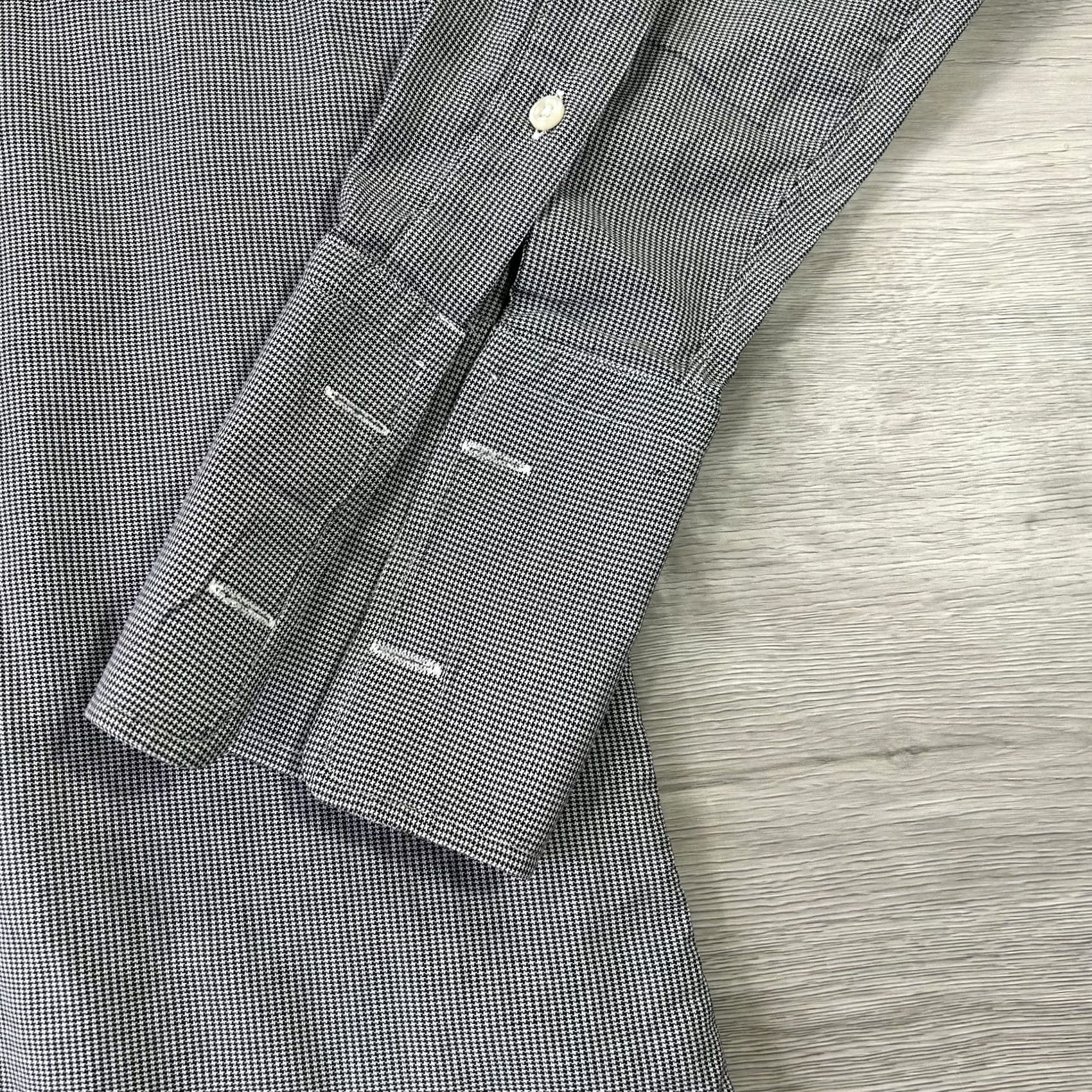 Robert Talbott Robert Talbott Shirt Mens 15.5 32/33 Gray Houndstooth Trim Fit French Cuff Dress Shirt Size US L / EU 52-54 / 3 - 4 Thumbnail