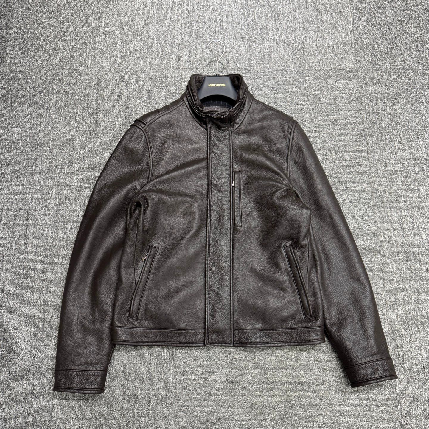 Ermenegildo Zegna Brown Leather Jacket with Stand Collar Size US M / EU 48-50 / 2 - 1 Thumbnail