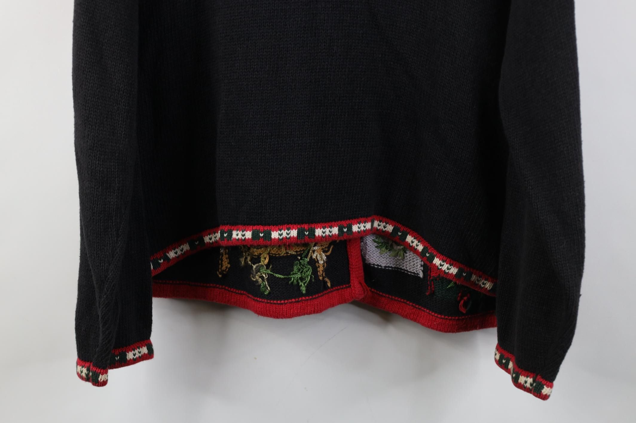 Vintage Vintage 90s Streetwear Flower Bird Christmas Sweater Size L / US 10 / IT 46 - 14 Thumbnail