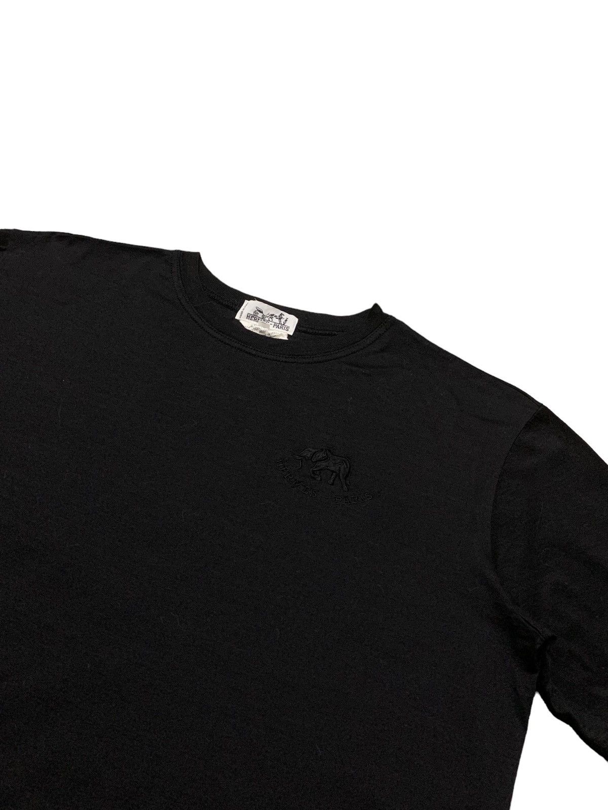 Hermes Vintage Hermes - Paris Embroidered Elephant Boxy Cropped Tee Size US M / EU 48-50 / 2 - 3 Thumbnail