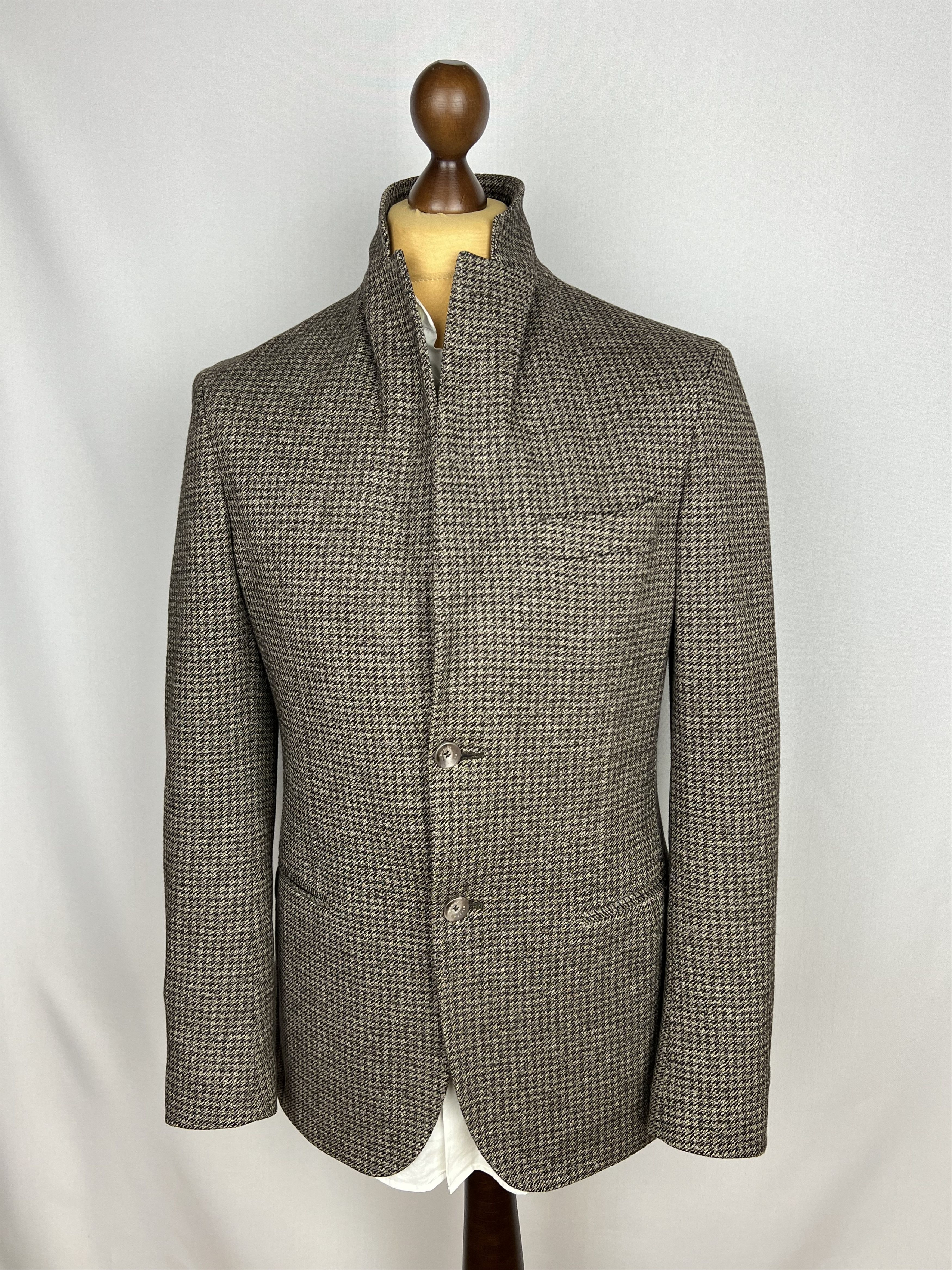 Boggi Milano Houndstooth Soft Jersey Wool\Cotton Sport Coat Size 38R - 2 Thumbnail