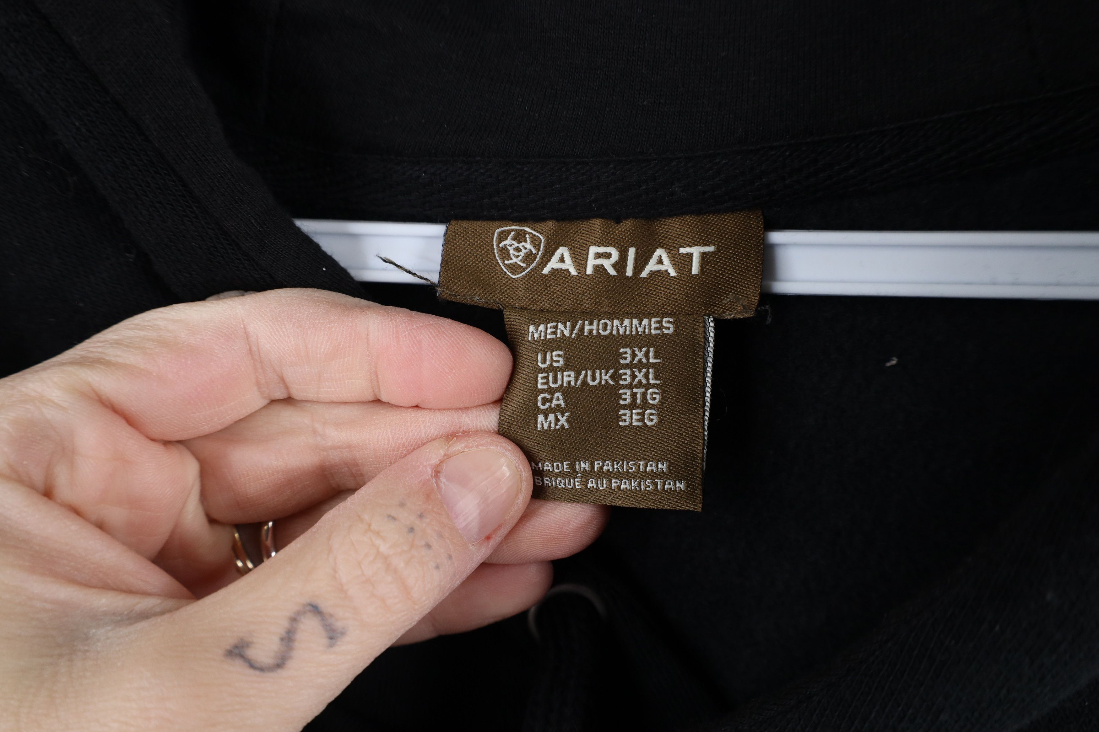 Ariat × Vintage Ariat USA Flag Heavyweight Work Hoodie Sweatshirt Black Size US XXL / EU 58 / 5 - 5 Thumbnail