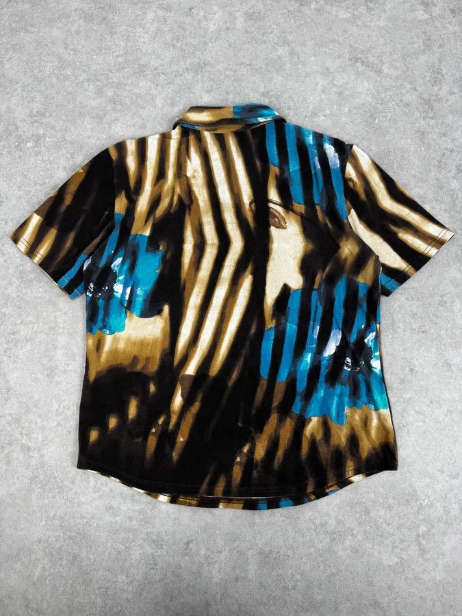 Just Cavalli SS2002 Just Cavalli Psychedelic Hallucination Blue Flowers Shirt Size M / US 6-8 / IT 42-44 - 4 Thumbnail