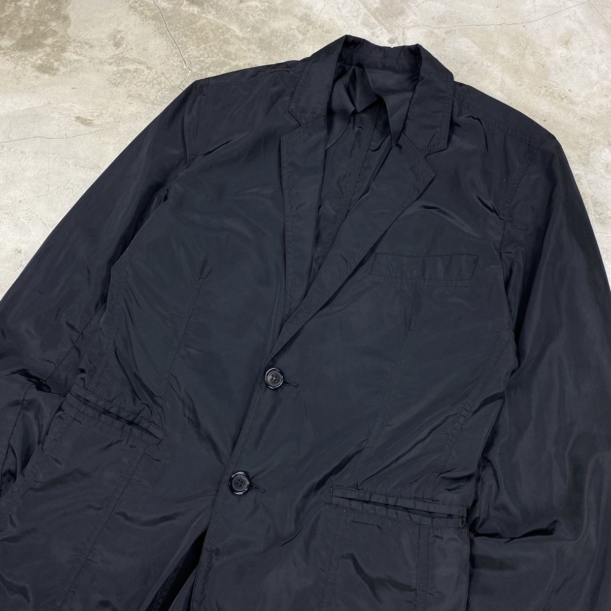 Prada Single Breasted Nylon Blazer Size 46L - 2 Thumbnail
