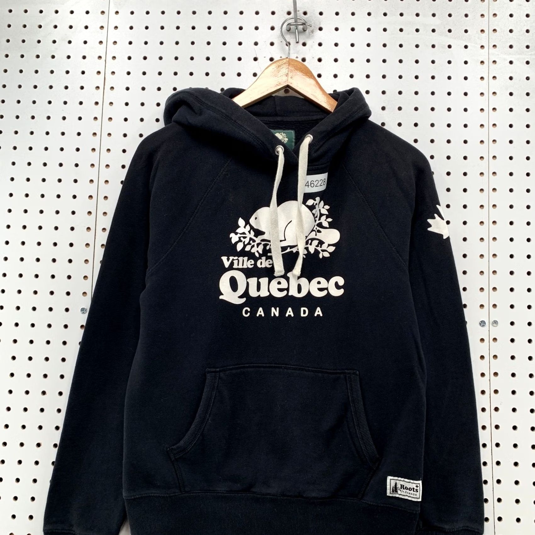 Roots Roots Quebec Hoodie Sweatshirt Womens Small Black Hooded Fleece Pullover Canada Size S / US 4 / IT 40 - 2 Thumbnail
