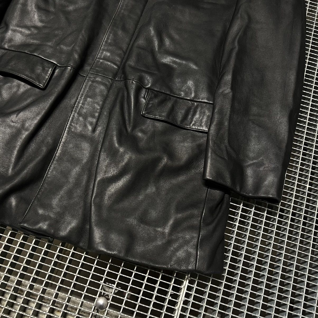 Hugo Boss Vintage Hugo Boss black leather coat Jacket Size US L / EU 52-54 / 3 - 3 Thumbnail