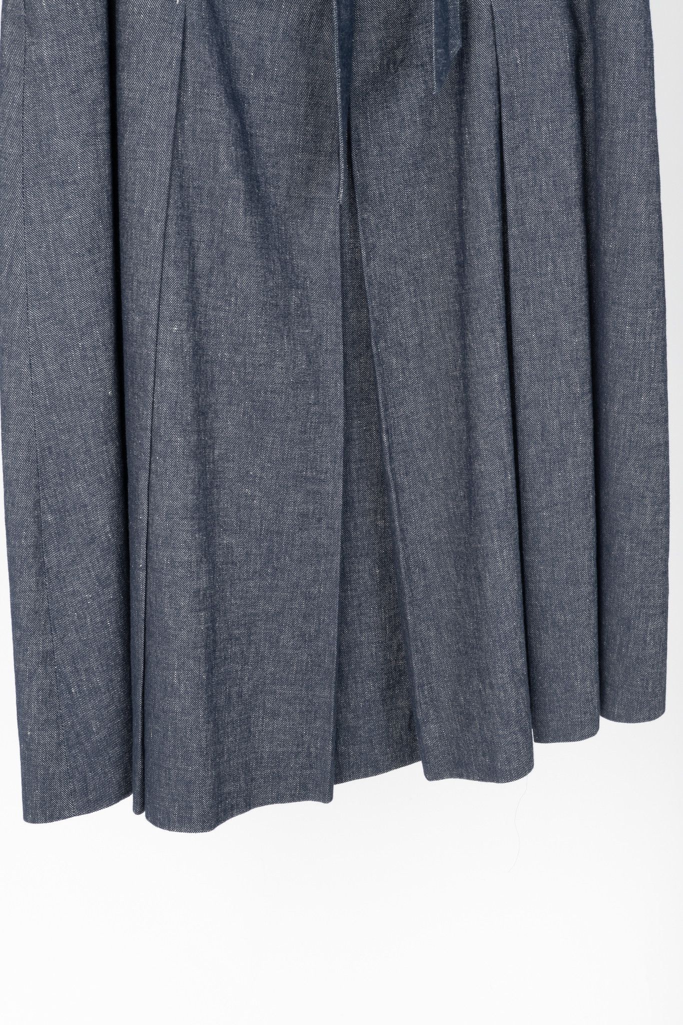 Max Mara Max Mara Studio Linen/Cotton Denim Belted Pleated Midi Skirt Size 31" - 7 Thumbnail
