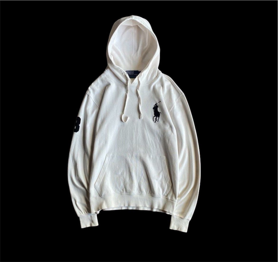 Polo Ralph Lauren Vintage Polo Ralph Lauren Big Logo White Hoodie Size US L / EU 52-54 / 3 - 1 Thumbnail