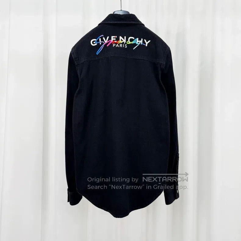 Givenchy Givenchy Rainbow Embroidered Letter Denim Shirt Size US XS / EU 42 / 0 - 2 Thumbnail