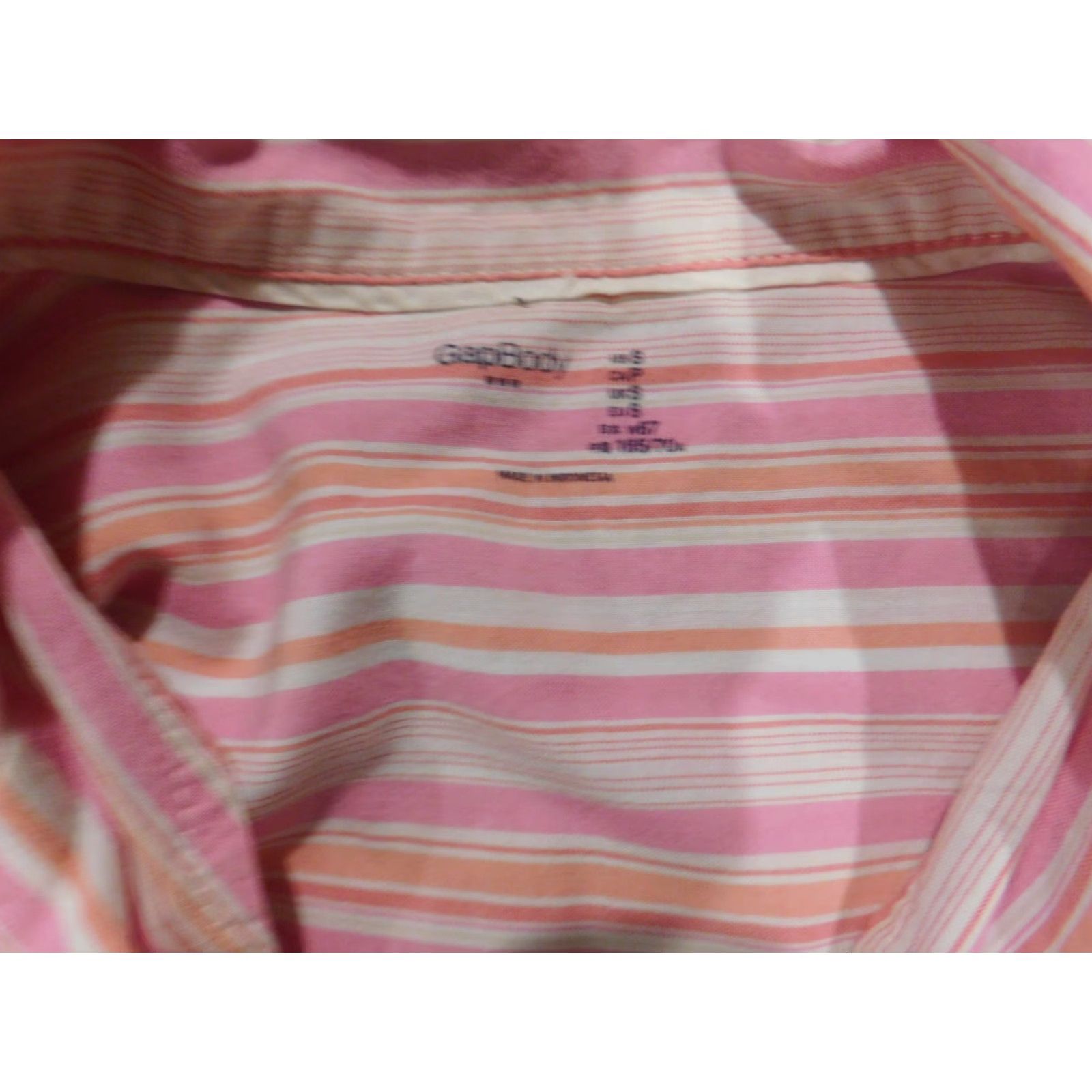 Gap Gap Blouse Women Shirt S Pink Long Sleeve Button Down Striped Casual Cotton Rayon Breathable Basic Classic Regu lar Size Type Regular Ladies Size S / US 4 / IT 40 - 5 Thumbnail