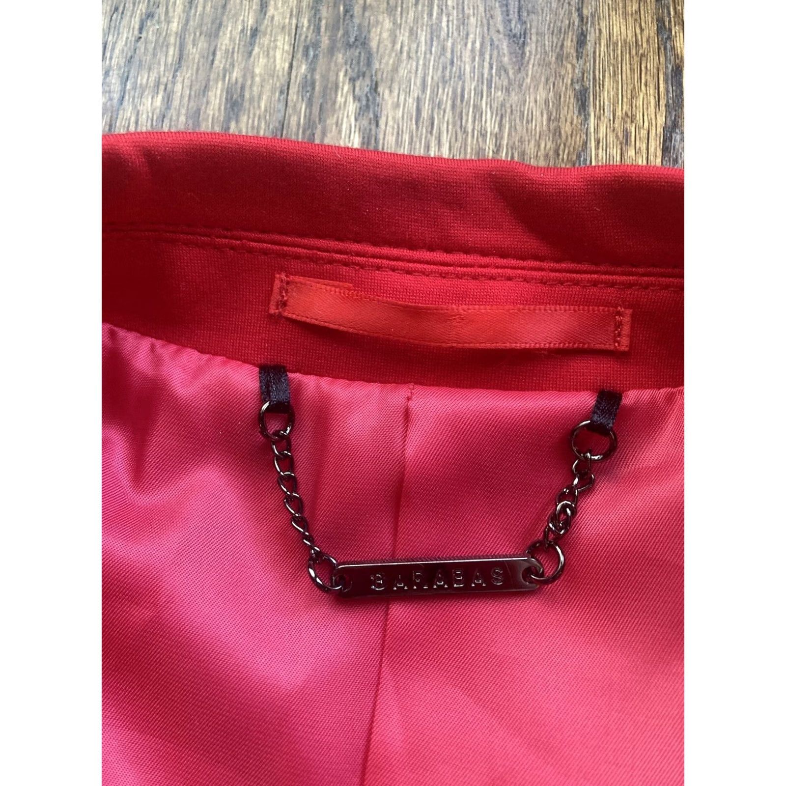 Vintage Barabas 2 Piece Suit Mens 44R Jacket 38x31 Pants Red Slim 2 Button Size 44R - 6 Thumbnail