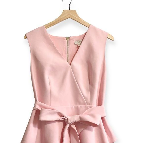 Ted Baker Ted Baker Reinah Sleeveless Tiered Pink Mini Dress Size 4(L) Size L / US 10 / IT 46 - 2 Thumbnail