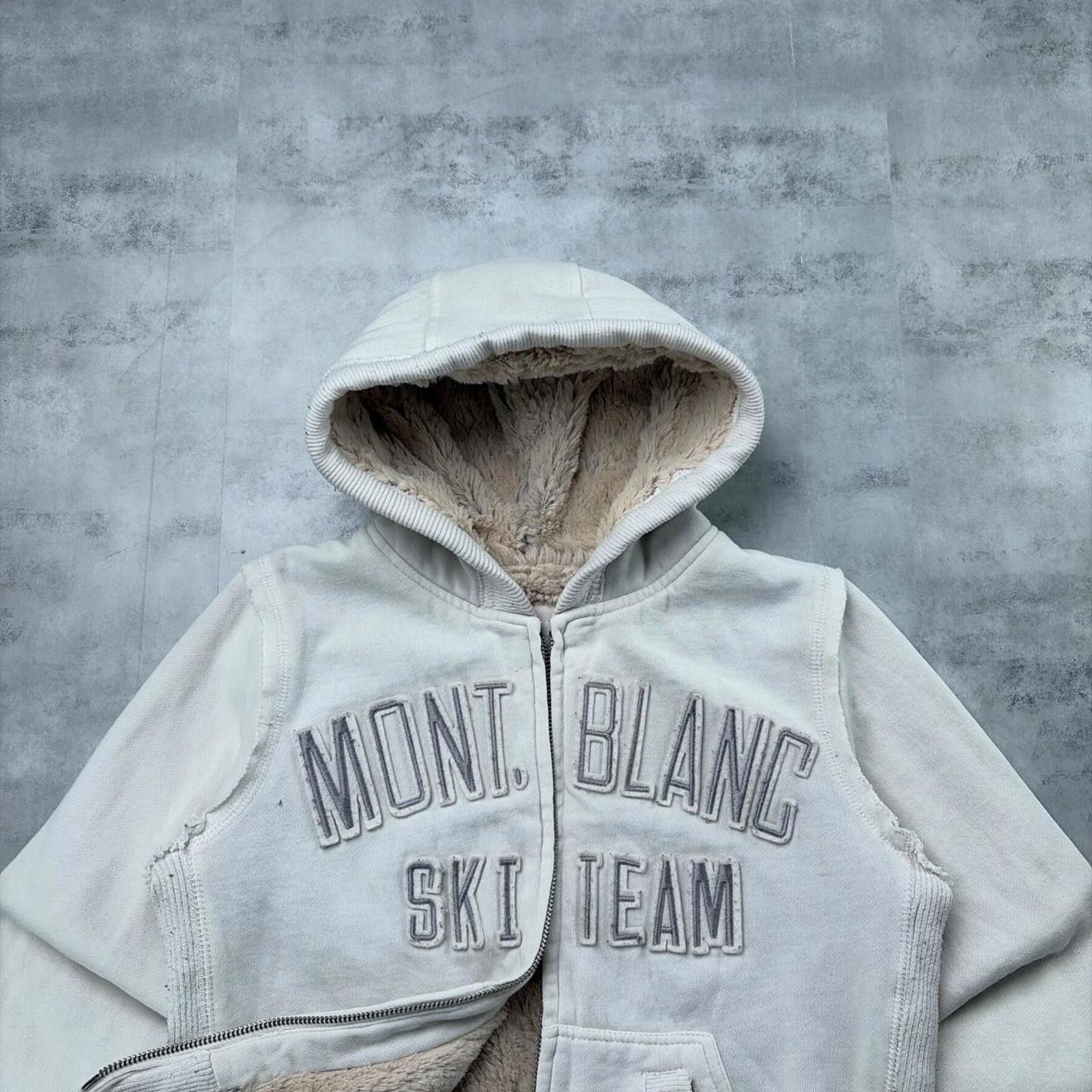 Montblanc Y2K White Mont Blanc Ski Team Grunge Sherpa Zip Up Hoodie Size S / US 4 / IT 40 - 4 Thumbnail