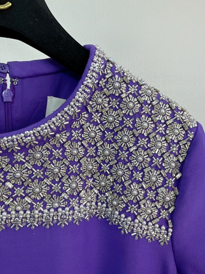 Valentino Valentino Purple heavy work beaded dress Size XXL / US 16-18 / IT 52-54 - 5 Thumbnail