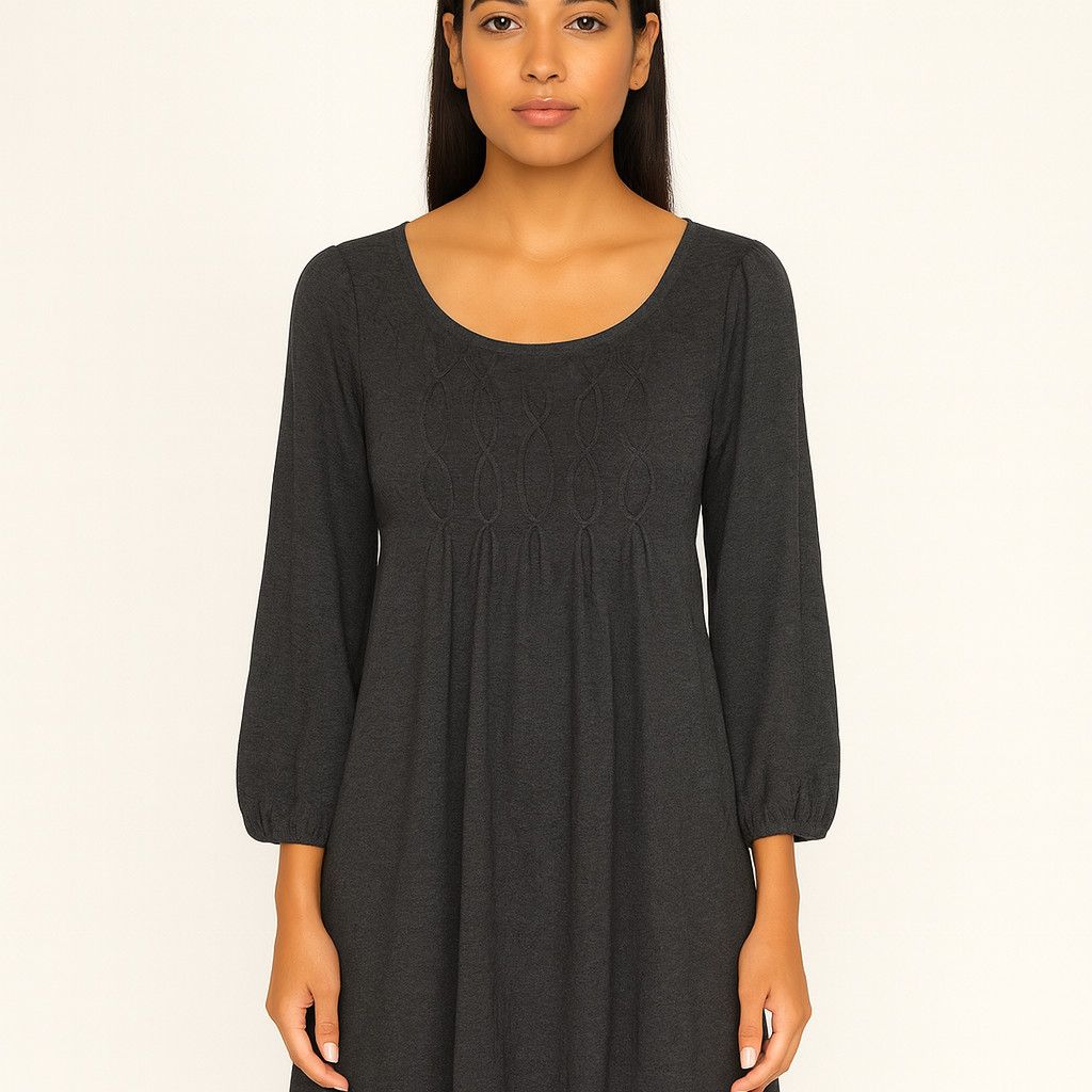 Max Mara Studio M Pleated Long Slv Sweater Dress Cozy Fall Winter Size S / US 4 / IT 40 - 2 Thumbnail