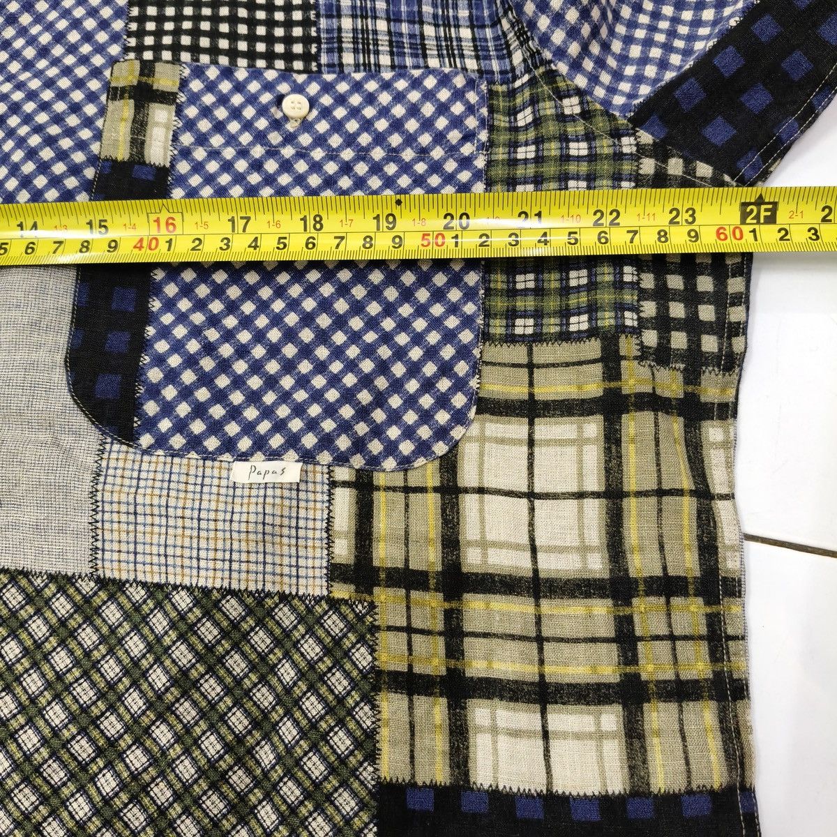 Japanese Brand Vintage 90's Japanese Papas Patchwork Button Up Shirt Size US M / EU 48-50 / 2 - 17 Thumbnail