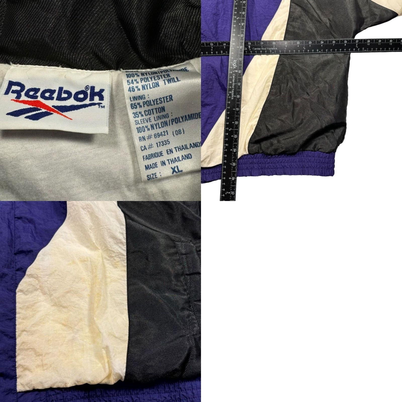 Reebok VINTAGE Reebok Windbreaker Jacket Men XL Purple 90s Phoenix Suns Full Zip Lined Track Nike? Size US XL / EU 56 / 4 - 8 Thumbnail