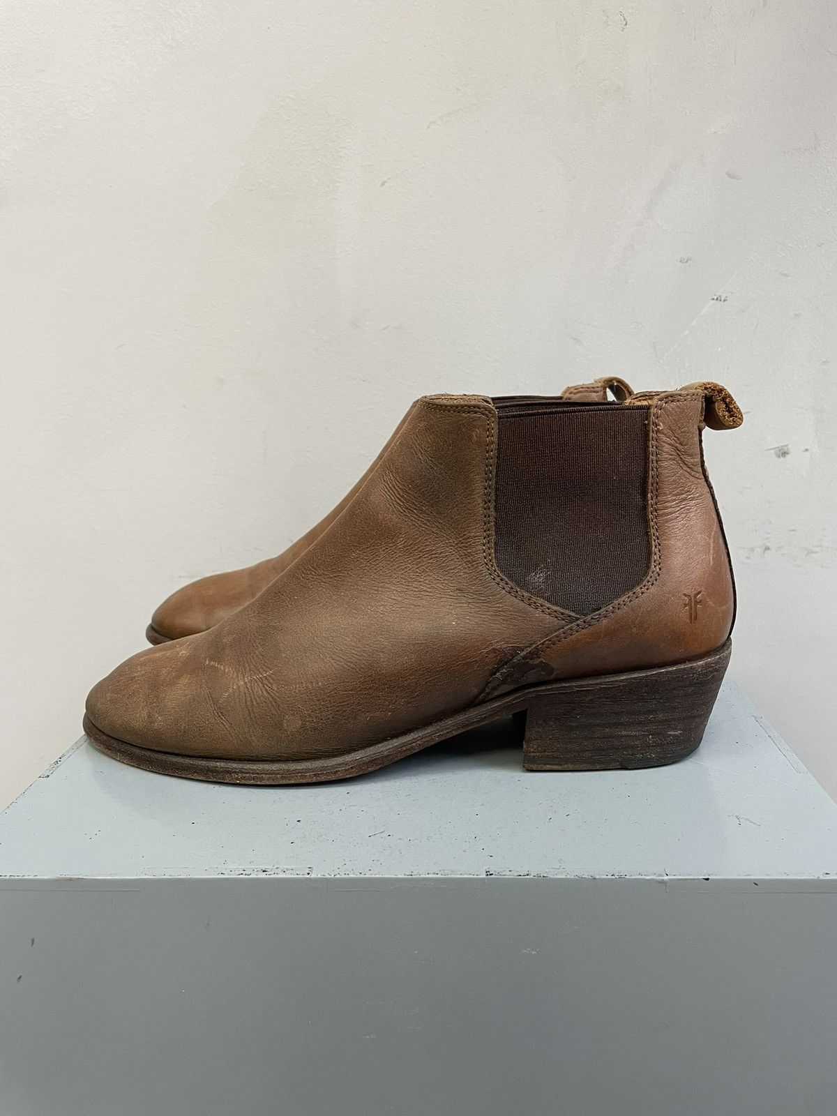 Frye Frye Brown Leather Chelsea Ankle Boots guidi style Heel 40 Size US 7 / EU 40 - 3 Thumbnail