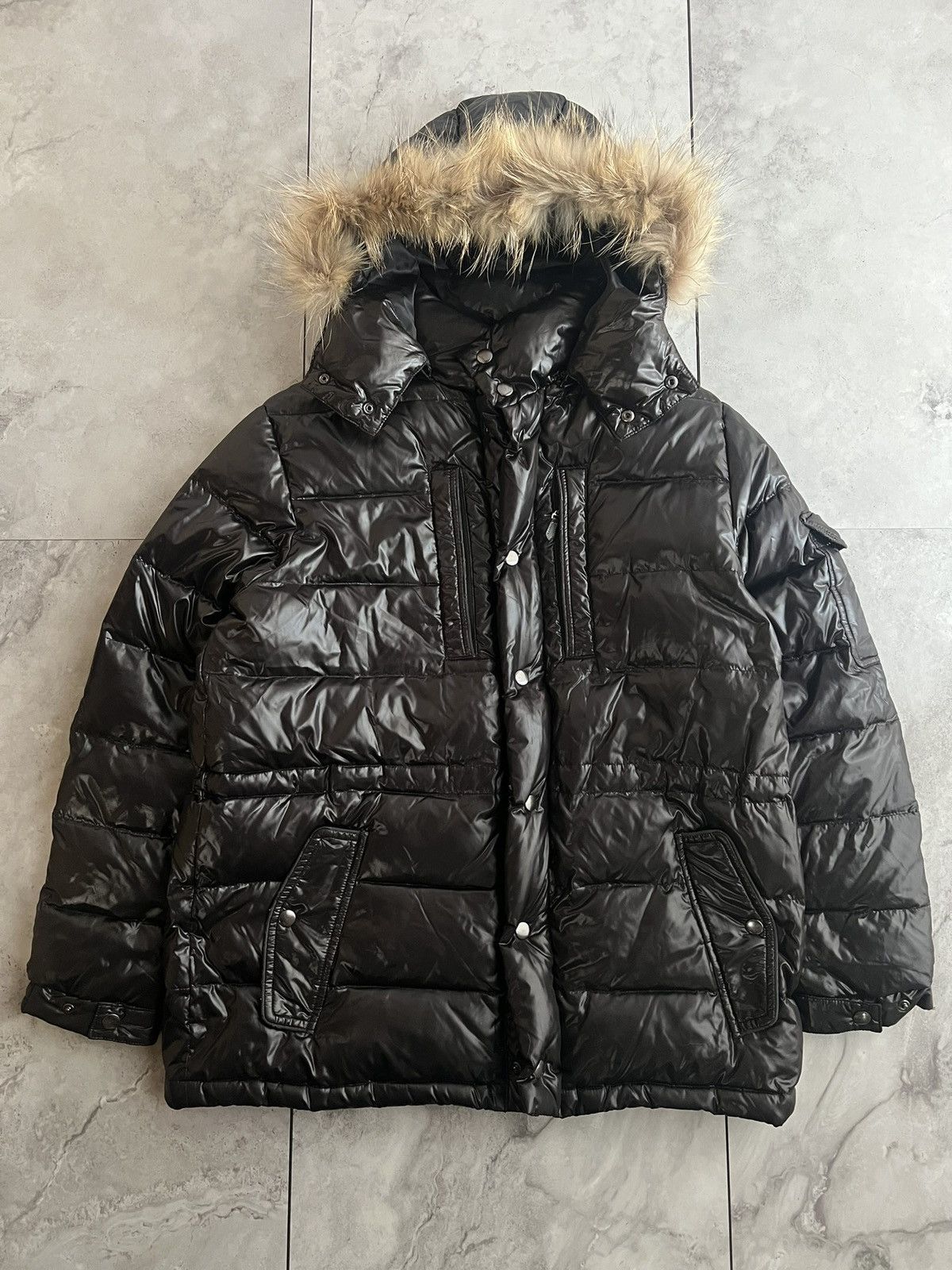 Japanese Brand Midas Flannel Glitter Fur Puffer Down Jacket | Grailed