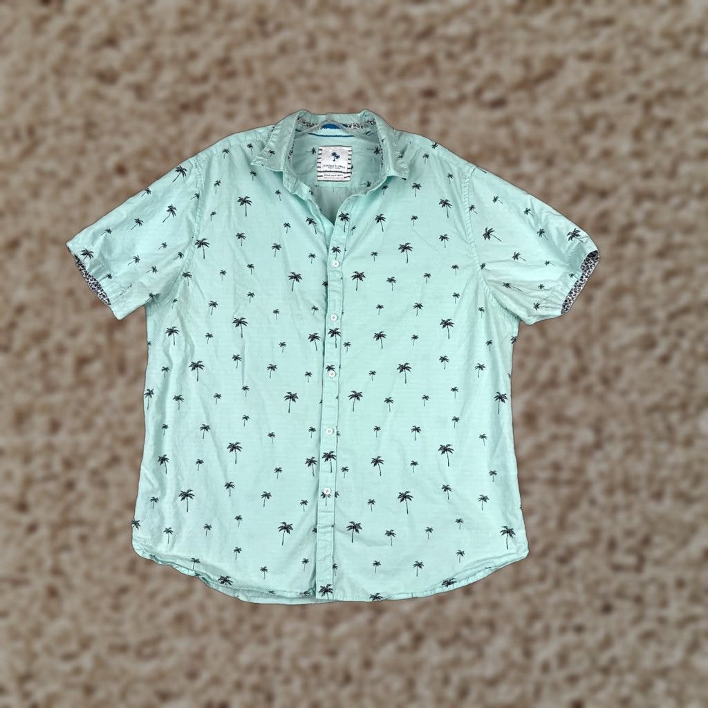Vintage Denim & Flower Men’s Hawaiian Shirt XL Blue Floral All Over Print Short Sleeve Cotton Summer Casual Size US XL / EU 56 / 4 - 1 Thumbnail