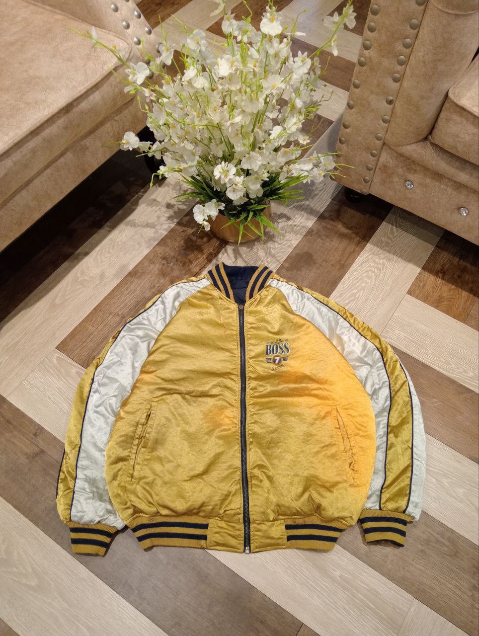 Japanese Brand VINTAGE SUNTORY BOSS COFFEE REVERSIBLE 2 WAY JACKET Size US L / EU 52-54 / 3 - 9 Thumbnail