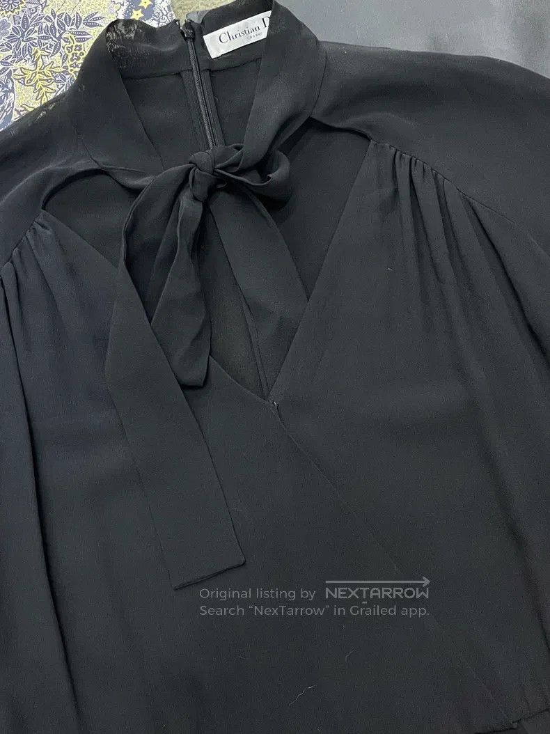 Dior Dior Black silk long-sleeved jumpsuit Size 26" / US 2 / IT 38 - 2 Thumbnail