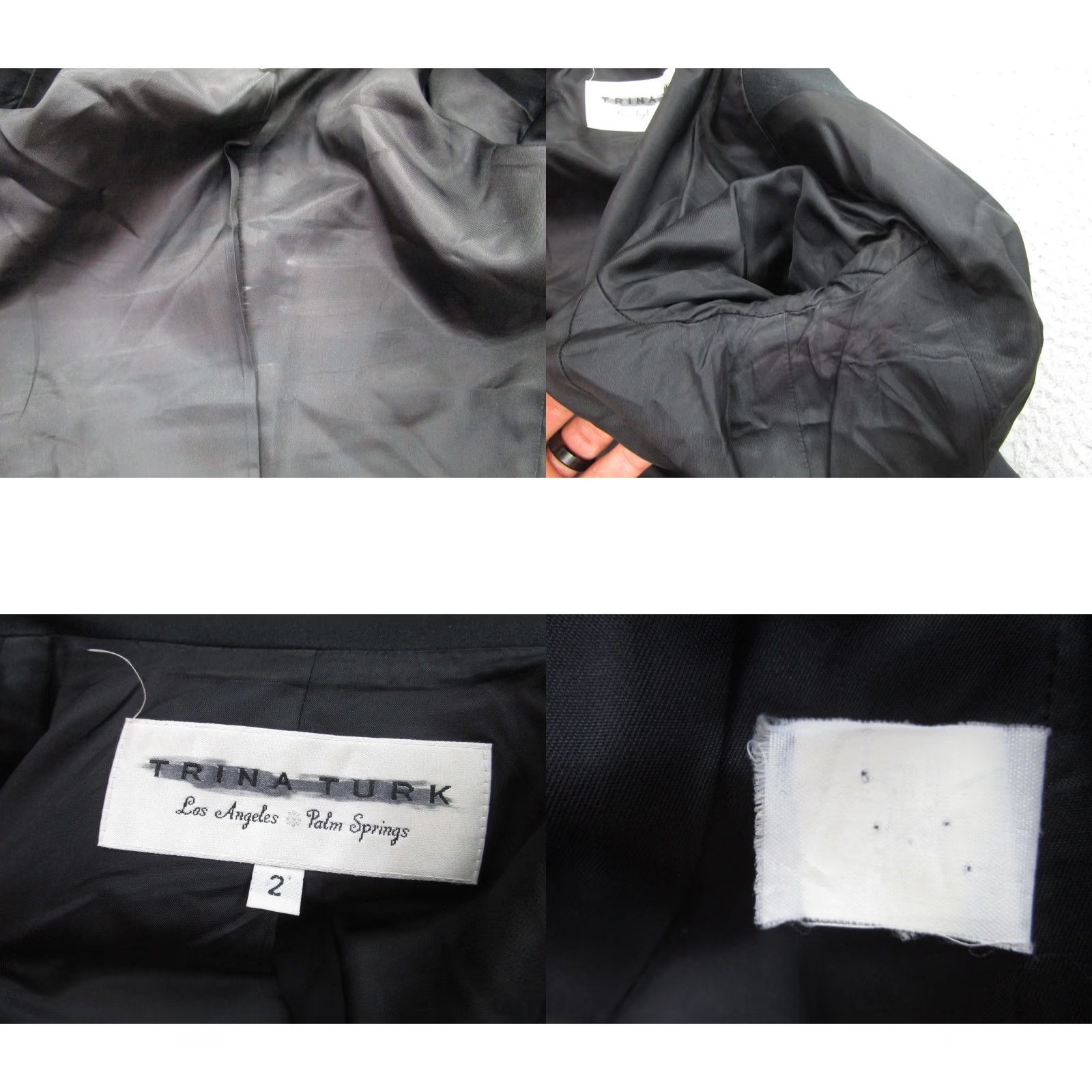 Trina Turk Trina Turk Blazer Womens 2 Black Classic Career Jacket Fitted Stretch Office USA Shirt Size XS / US 0-2 / IT 36-38 - 8 Thumbnail