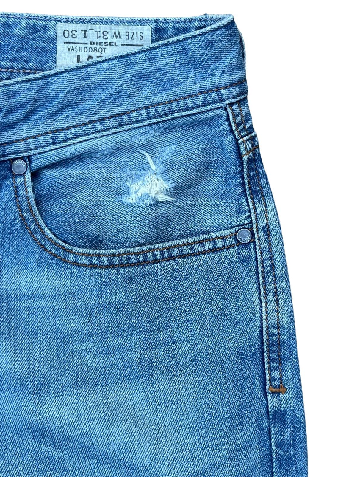 Diesel Vintage Y2K Diesel Larkee Light Blue Distressed Classic Jean Size US 32 / EU 48 - 8 Thumbnail