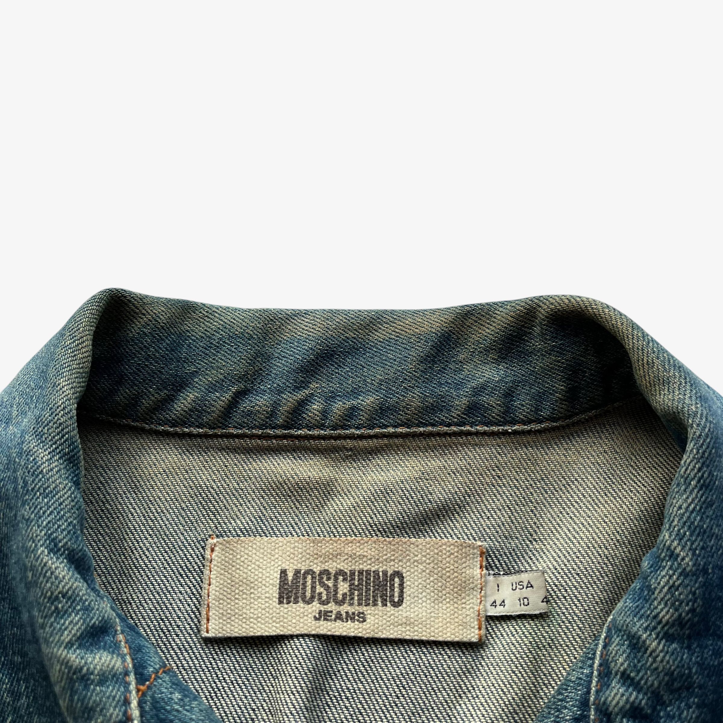 Moschino Vintage Y2K Women's Moschino Jeans Blue Denim Trucker Jacket Size XS / US 0-2 / IT 36-38 - 2 Thumbnail