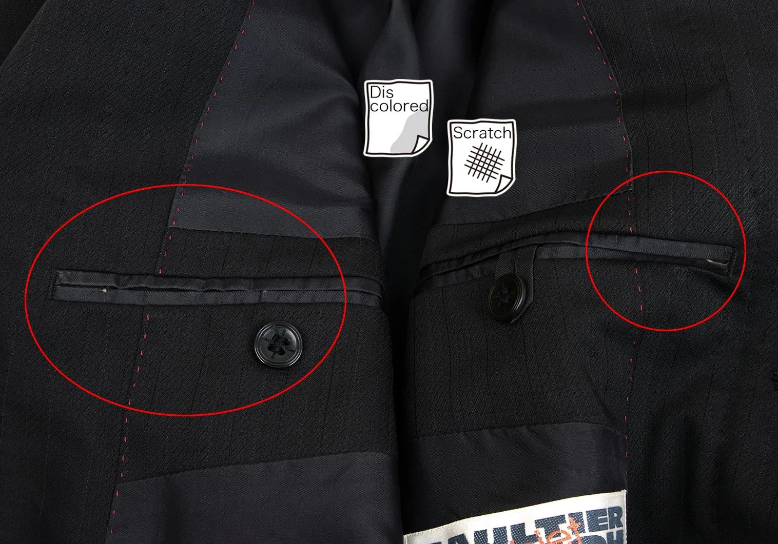 Jean Paul Gaultier Wool-Poly Shadow Stripe Jacket in Black Size 44 Size US S / EU 44-46 / 1 - 13 Thumbnail