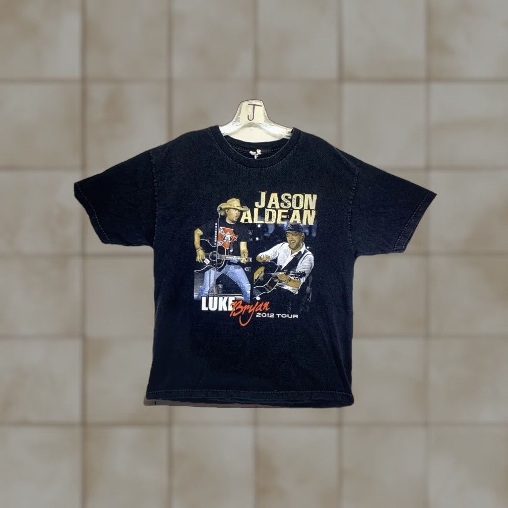 Doublet VINTAGE Jason Aldean & Luke Bryan Tour Shirt 2012 Black Cotton Short Sleeve Adult Medium Band Music Fans Size US M / EU 48-50 / 2 - 1 Thumbnail