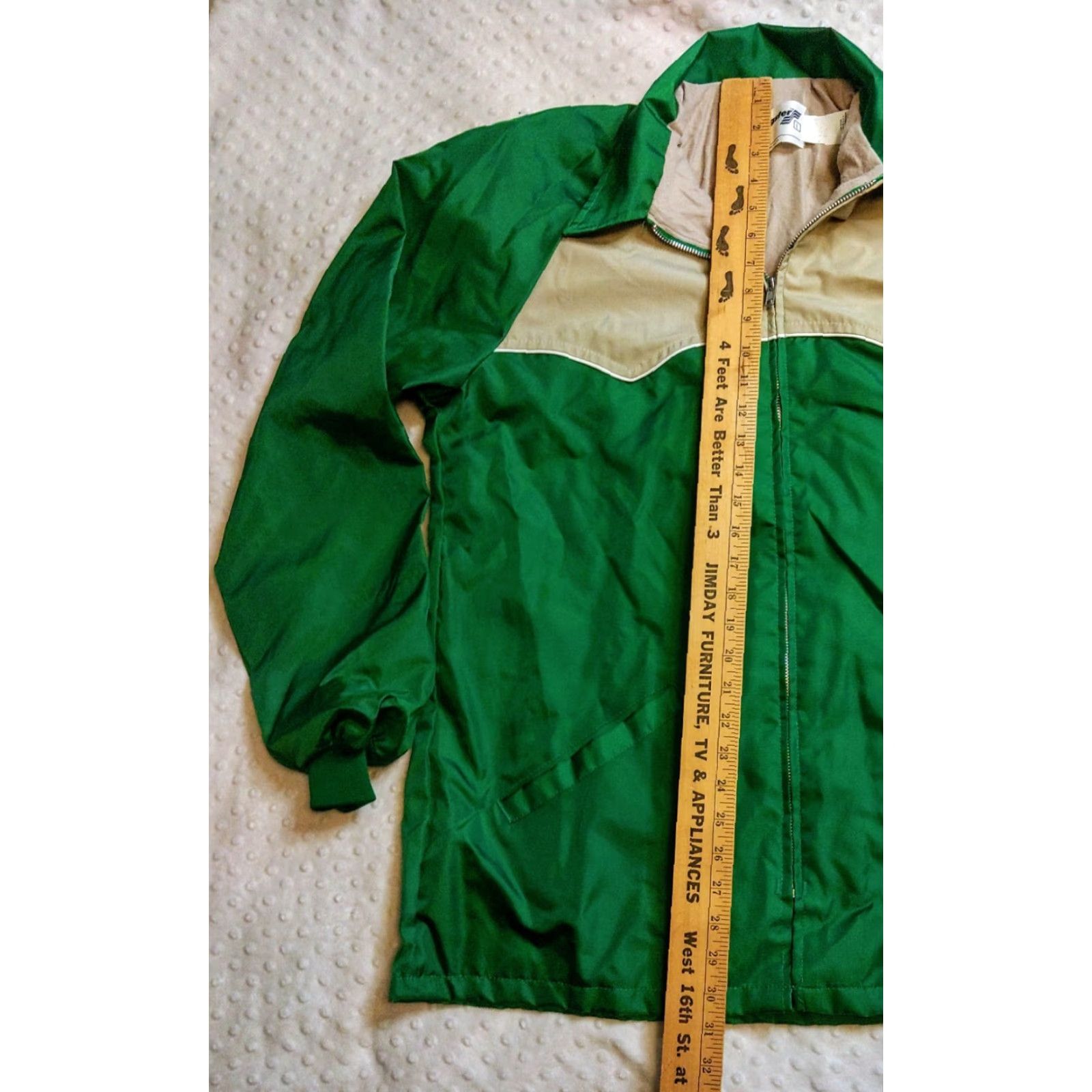 Vintage VINTAGE Swingster Jacket Green Tan Solid Windbreaker Mid-Length Zip Embroidered Logo 90s USA Mens L Regular Size US L / EU 52-54 / 3 - 8 Thumbnail