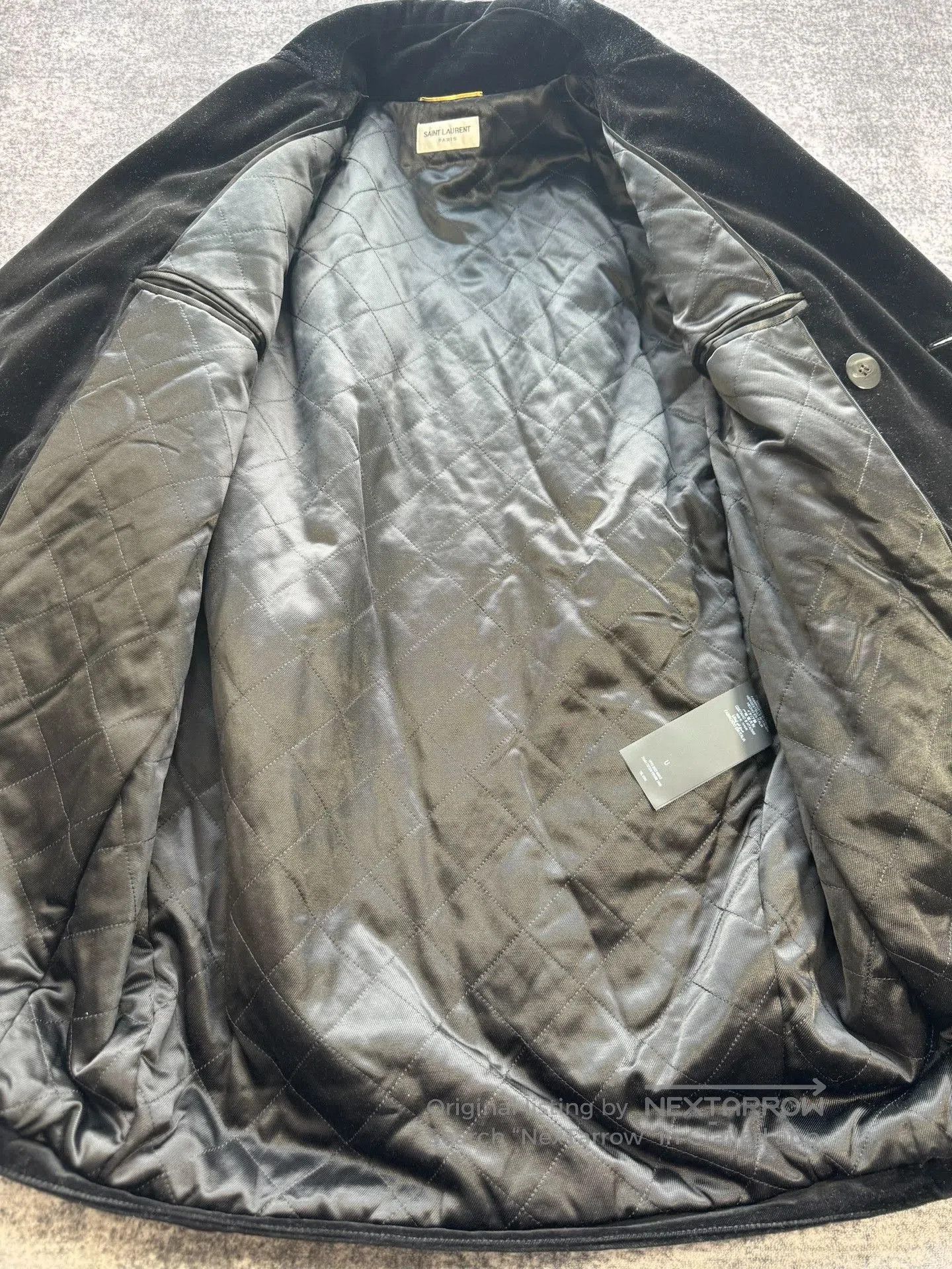 Saint Laurent Paris Saint Laurent Rhinestone Logo Velvet Coat. Size M / US 6-8 / IT 42-44 - 6 Thumbnail