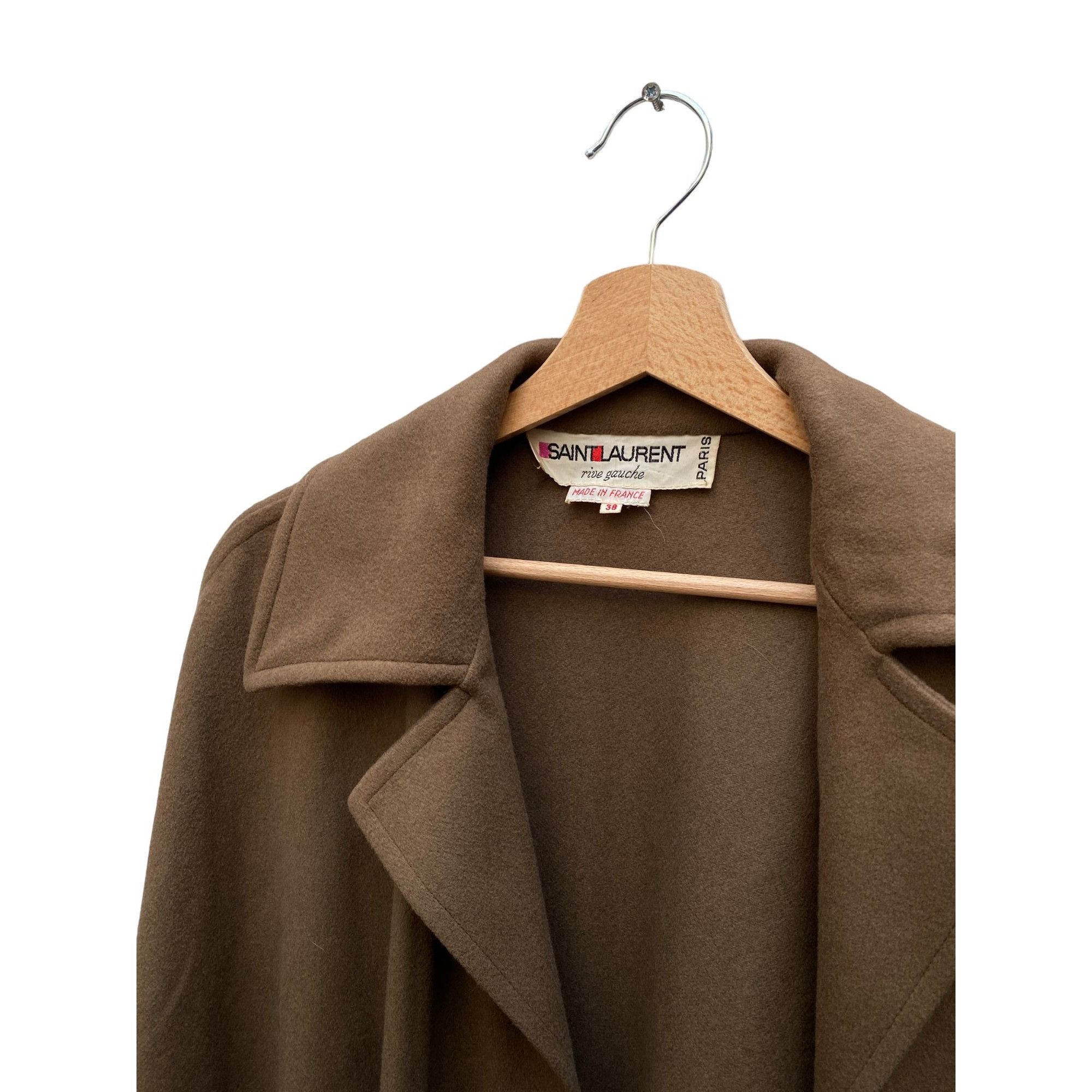 Saint Laurent Paris × Yves Saint Laurent 1970S Vintage Brown Wool Cape Size XS / US 0-2 / IT 36-38 - 4 Thumbnail