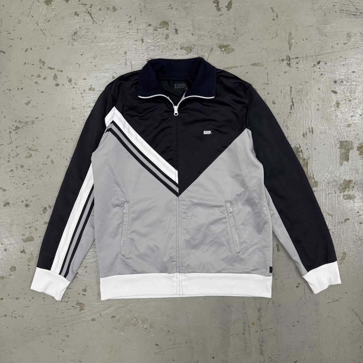 FCUK FCUK Track Jacket Jersey Two-Tone Y2K Gray/CW293 Size US L / EU 52-54 / 3 - 2 Thumbnail