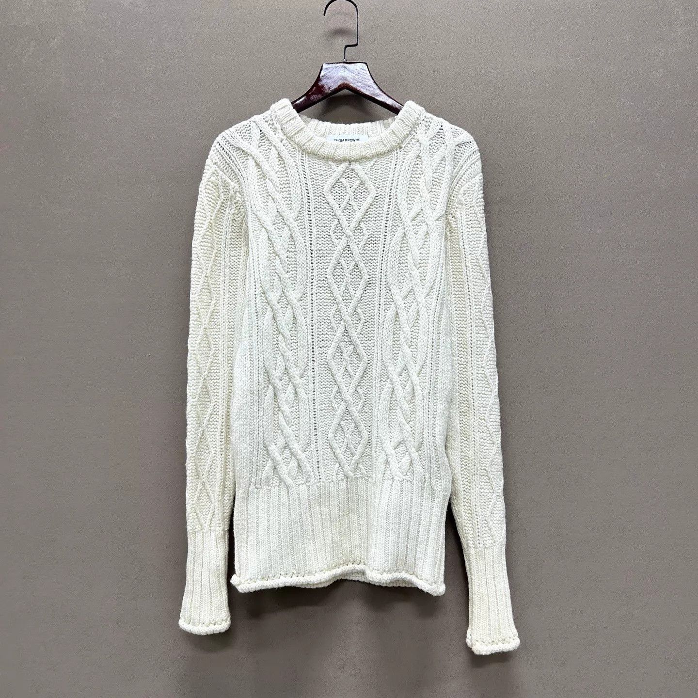 Thom Browne Thom Browne White Cable Knit Cardigan Size 1 99 New Size S / US 4 / IT 40 - 1 Thumbnail
