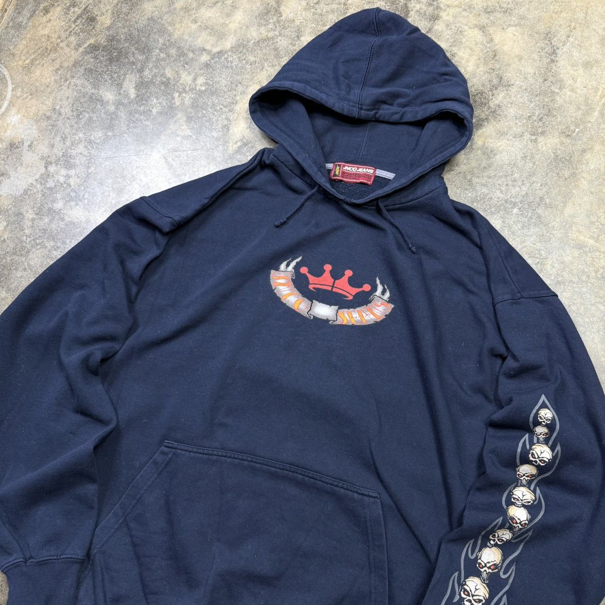 JNCO vintage jnco jeans flaming skull baggy skull hoodie Size US XL / EU 56 / 4 - 4 Thumbnail