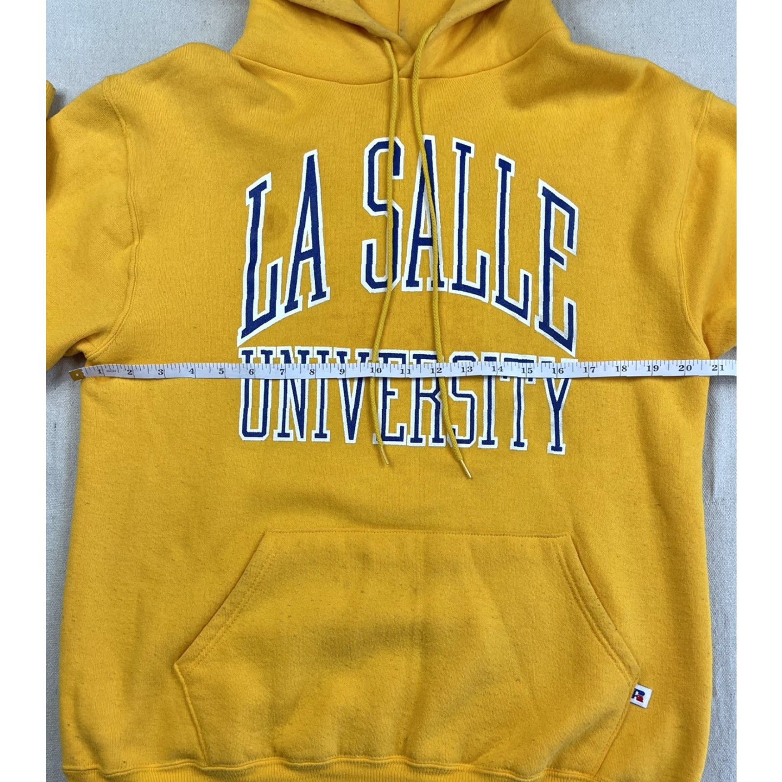 Russell Athletic VINTAGE Russell Athletic Hoodie La Salle University Mens M Yellow 80s Logo Graphic Print Sweatshirt Size US M / EU 48-50 / 2 - 4 Thumbnail