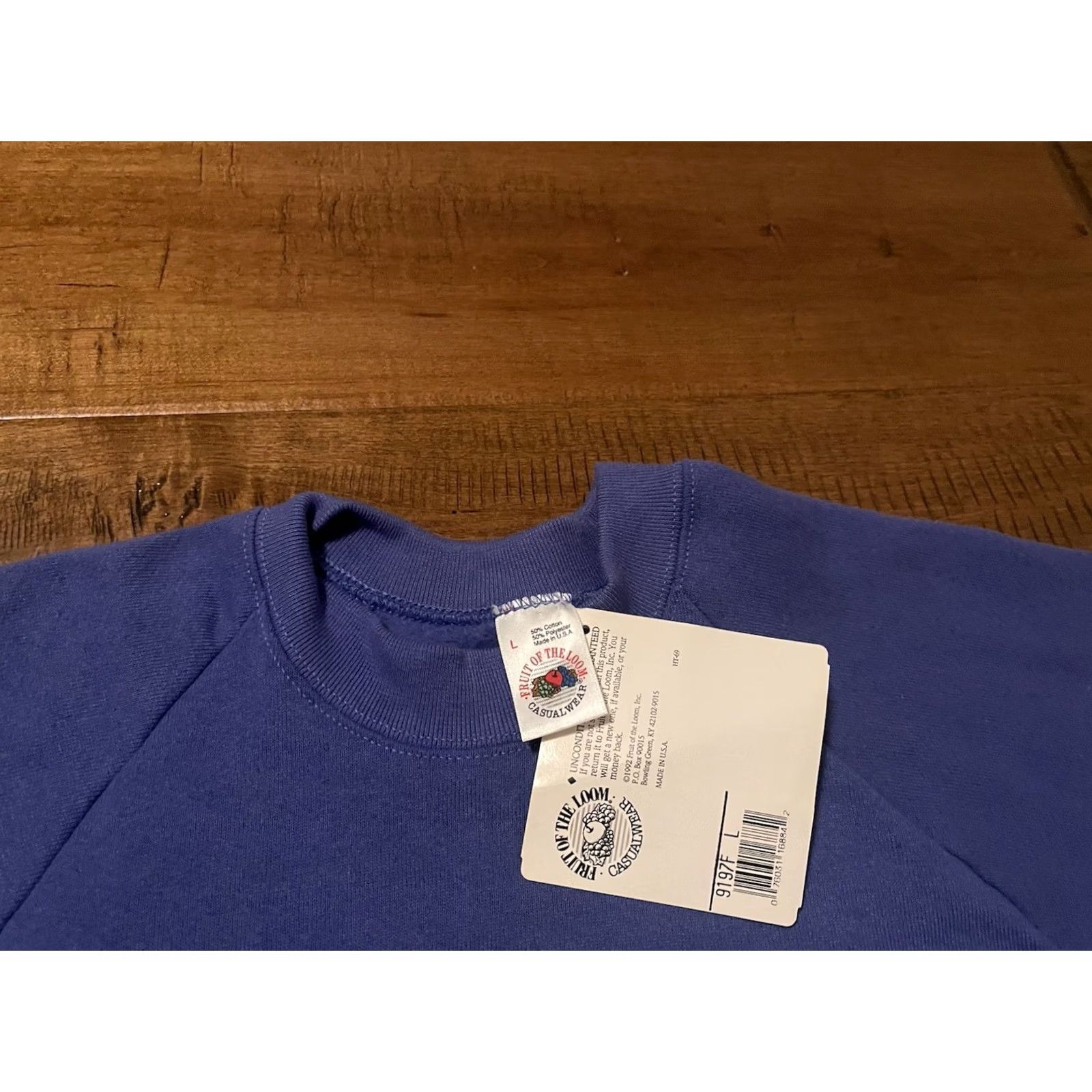Fruit Of The Loom VINTAGE Fruit of the Loom Fuller Cut USA Crewneck Sweatshirt Blue Men's L Crew Neck Pullover Sweatshirt 50/50 Regular Size US L / EU 52-54 / 3 - 3 Thumbnail