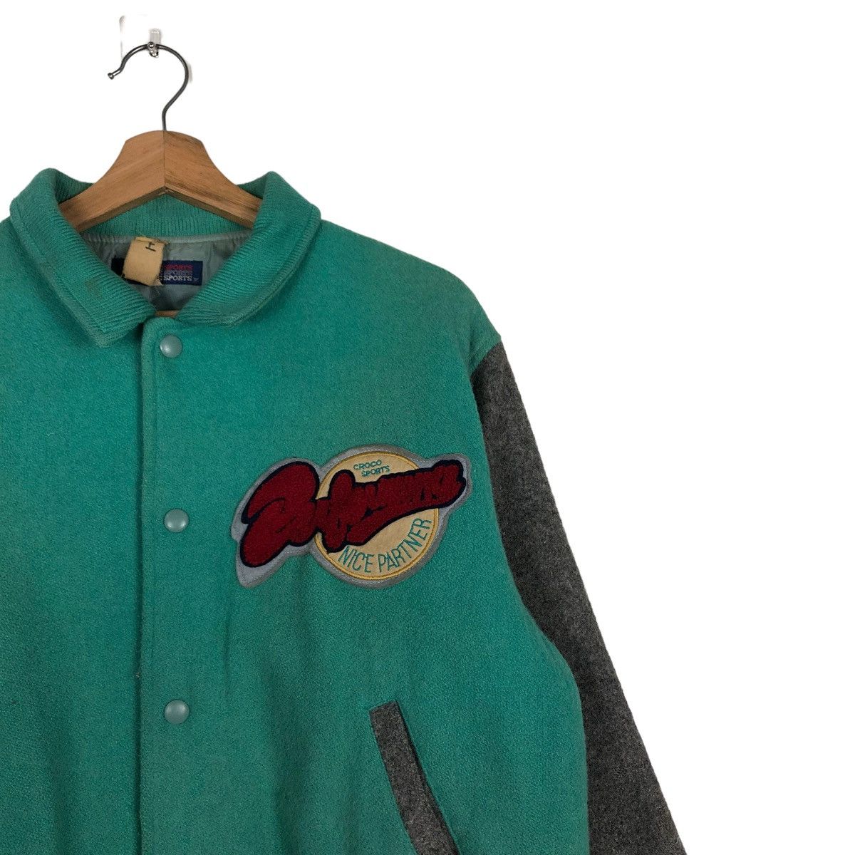Japanese Brand 🔥VINTAGE VARSITY BOMBER JACKET CROCODILE SPORTS BIG LOGO Size US M / EU 48-50 / 2 - 6 Thumbnail